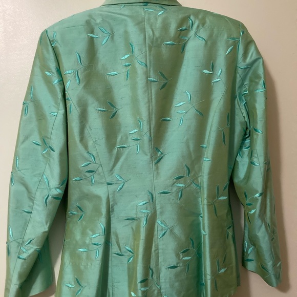 Petrovitch & Robinson high quality silk satin mint green blazer cardigan coat - Picture 5 of 6